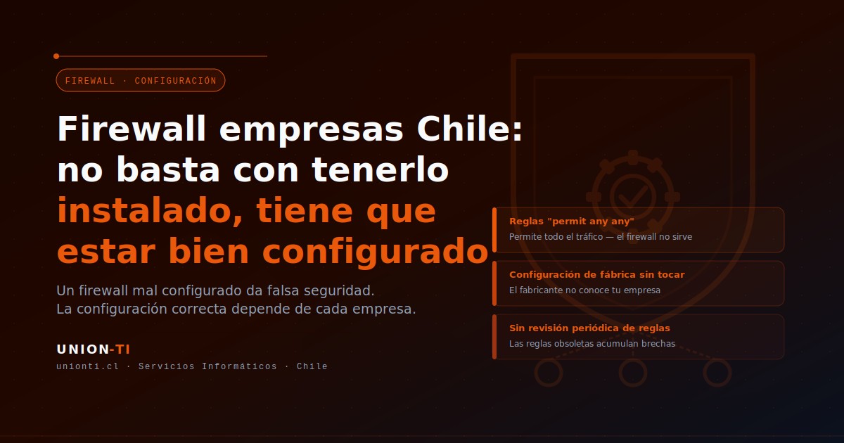 Firewall empresas Chile: no basta con tenerlo instalado, tiene que estar bien configurado